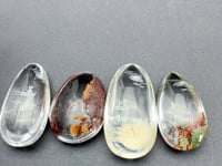 4 Pieces Buddhist Monk Bodhi Kensho Garden Quartz Inner Scene Carving