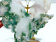 2 Pairs Butterfly Wing Carving With Stand Sakura Flower Agate Moss Agate