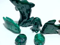 6 Pieces Malachite Sea Animals Carving