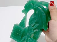 Green Aventurine Dragon Castle Carving