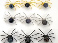 Volcano Agate Sphere Spider Ornament Handmade Alloy Spider Wholesale (UV-Reactive)