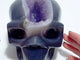 Unique Druzy Geode Amethyst Mixed Agate Large Skull Carving