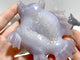 4 Pieces Geode Druzy Agate Fish with Pig&Calf Head Carving