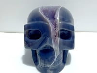Druzy Geode Amethyst Mixed Agate Large Skull Carving