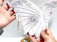 Large Pink Agate Butterfly Wing Carving With Stand