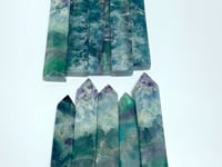 10 Pieces Large Feather Fluorite Four-Sided Tower Points