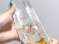 3 Pieces Large Golden Hematoid Quartz Crystal Point Raw Bottom With Rainbow