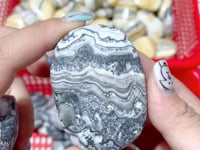 Stripe Yellow Calcite&Grey Calcite Palm Wholesale