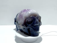 2 Pieces Druzy Geode Amethyst Mixed Agate Large Skull Carving