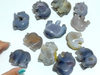12 Pieces Geode Druzy Agate Bear Carving