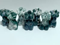 7 Pieces Moss Agate Goddess Carving