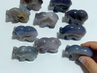 10 Pieces Beautiful Geode Druzy Agate Bear Carving