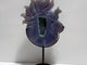 Unique Geode Druzy Agate Nine-tailed Fox Carving With Stand