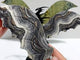 2 Pairs Flying Dragon Wing With Stand Grey Calcite Green Jade