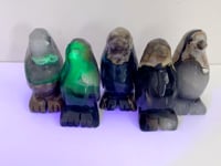 5 Pieces Volcano Agate Penguin Carving(UV-Reactive)