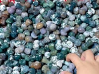 Small Moss Agate Mushroom Carving Wholesale