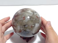 Unique 10CM Blue Moonstone Mixed Fire Quartz Sphere