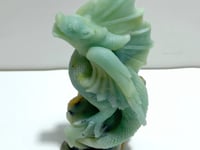 Unique Caribbean Calcite Flying Dragon Castle Carving