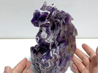 Unique Chevron Amethyst Dragon Castle Carving