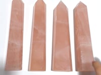 4 Pieces High Quality Large Madagascar Rose Quartz Tower Points