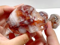 9 Pieces Fire Quartz Skull Carving