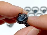 2 Styles Aquamarine Black Rings Wholesale