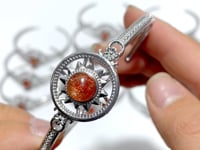 Open Bangle Sunstone Adjustable Alloy Bracelet Wholesale