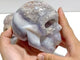 3 Pieces Large Sakura Flower Agate Skull Carving