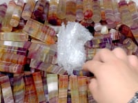 Stripe Colorful Fluorite Mixed Hematite Tower Point Wholesale