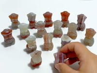 16 Pieces Stripe Agate Goddess Carving