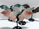 4 Pairs Flying Dragon Wing With Stand Moss Agate Trolleite Stone Pink Agate