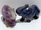 2 Pieces Large Geode Druzy Amethyst Mixed Agate Elephant Carving