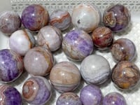 20 Pieces Amethyst Mixed Striped Agate Crystal Spheres