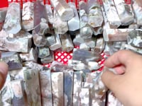 5-9CM Light Green Sakura Flower Agate Tower Point Wholesale