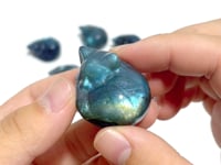 Beautiful Labradorite Sleeping Cat Carving Wholesale