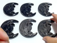 Silver Sheen Obsidian Moon Flying Dragon Carving Wholesale