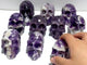 11 Pieces Chevron Amethyst Skull Carving