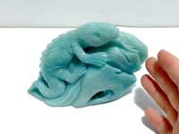 Unique Caribbean Calcite Lizard Carving