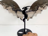 Volcano Agate Flying Dragon Carving With Stand (UV Reactive)
