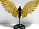 Unique Yellow Ocean Jasper Angel Wing Carving With Stand