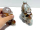 2 Pieces Sakura Flower Agate Christmas Hat Skull Carving
