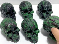 6 Pieces Ruby Zoisite Skull Carving