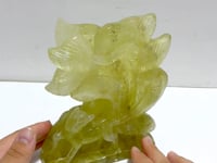 Beautiful Citrine Nine-tailed Fox Carving
