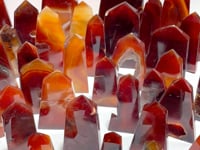 51 Pieces Carnelian Geode Druzy Four-sided Tower Points (Clearance)
