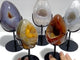 5 Pieces Geode Druzy Eggs Carving With Stand