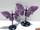 2 Pairs Lepidolite Butterfly Wing Carving With Stand