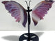 Unique Purple Agate Butterfly Wing Carving With Stand