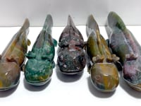 5 Pieces Large Ocean Jasper Newt Carving
