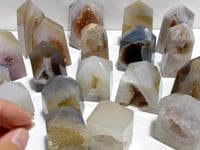 21 Pieces Geode Druzy Agate Four-sided Tower Point