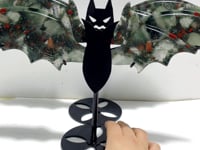 2 Pairs Africa Blood Stone Bat Wing Carving With Stand